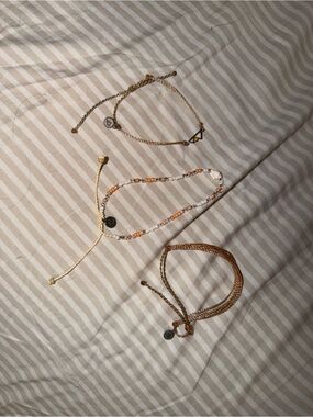 Pura Vida Gold, Peach & Cream Bracelet Trio